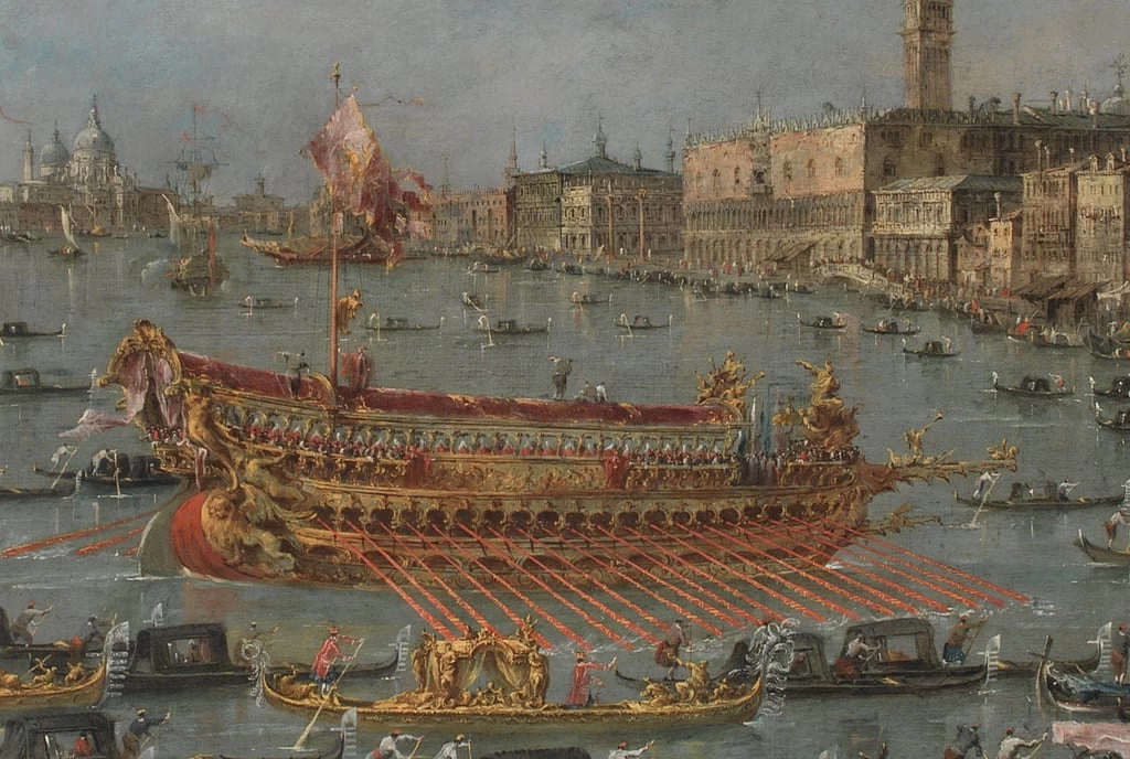 Il Bacino di San Marco con il Bucintoro, la Chiatta dei Dogi nel giorno dell'Ascensione - dettaglio, Statens Museum for Kunst, Copenhagen